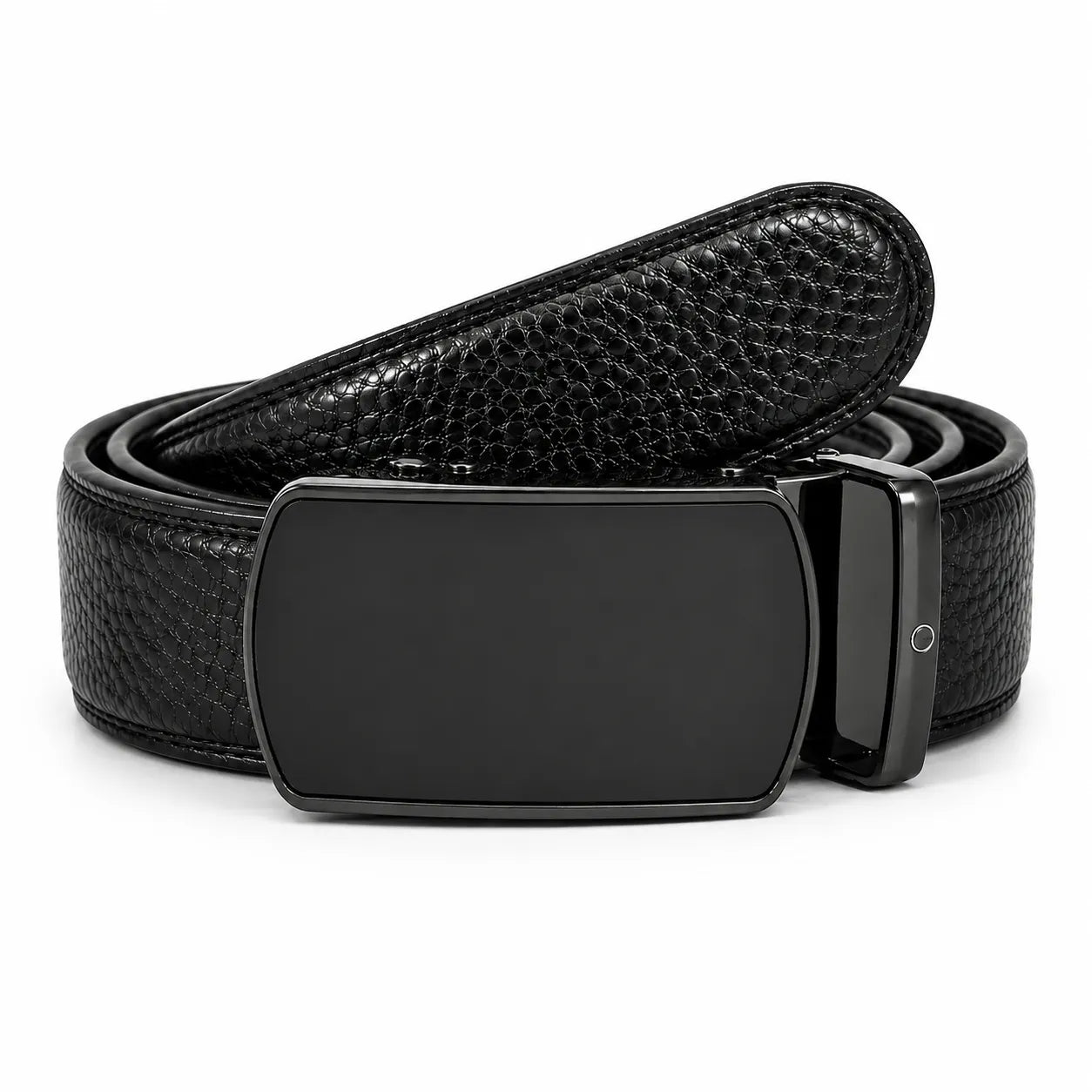 Automatic Leather Belt - Real Leather Ratchet Belt - Men Leather Belt with Auto Lock Buckle -TRACK BELT-ABB6I Oxhide