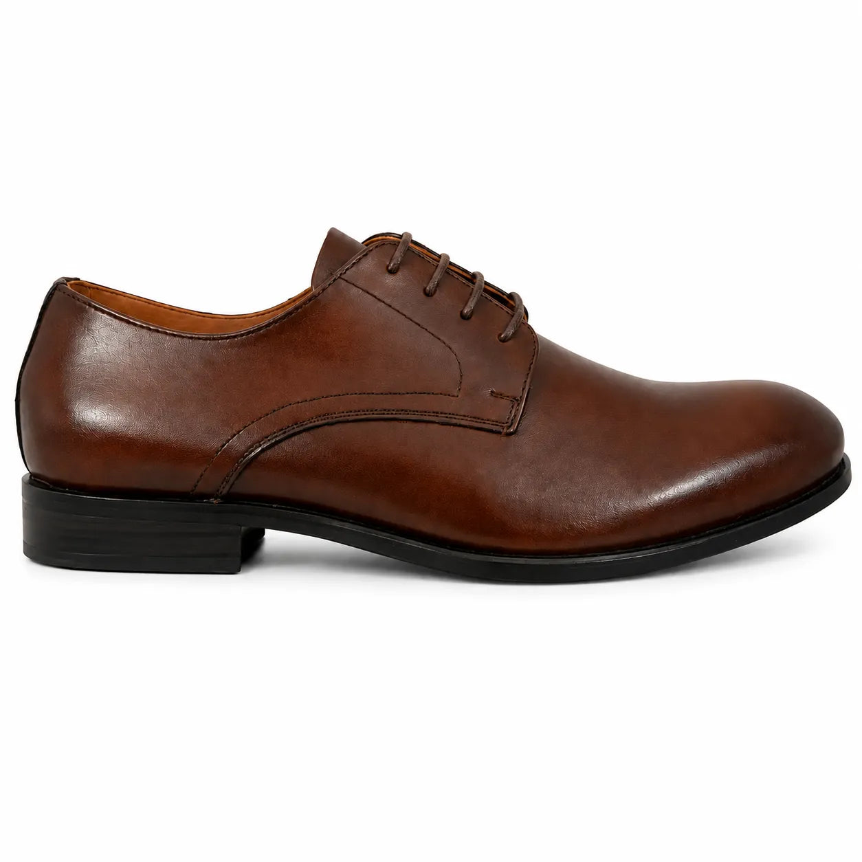 Brown Leather Formal Lace-Up Shoes -BOM-MGX931-BRN