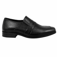 Black Leather Formal Loafers -BOM-11631-BLACK