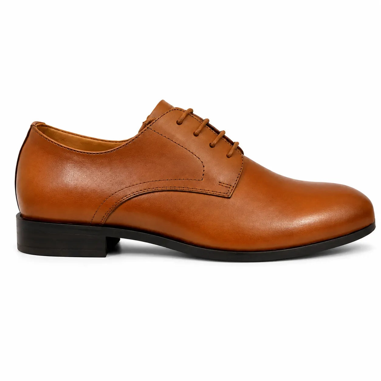 Tan Leather Formal Lace-Up Shoes-BOM-MXG931-TAN