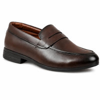 Brown Leather Penny Loafers-2803 BROWN