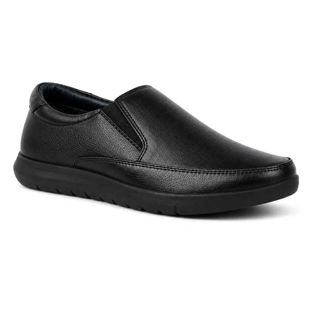 Leather Comfort Slip-On Shoes-TR 4606 Black