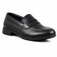 Black Leather Penny Loafers-TR 2803 BLACK