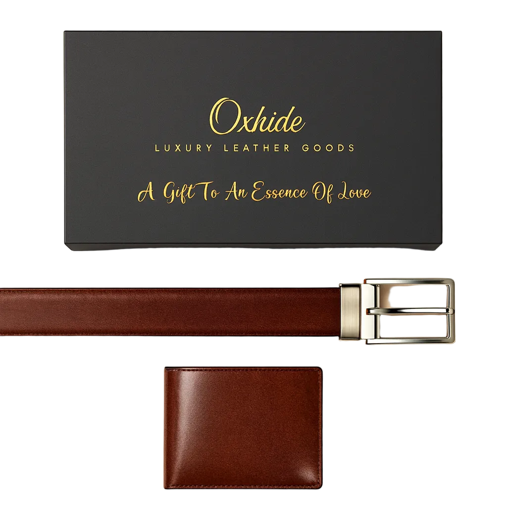 Belt gift set men - Belt Wallet Gift Set - Wallet Gift Box - Oxhide Fabric Gift Box