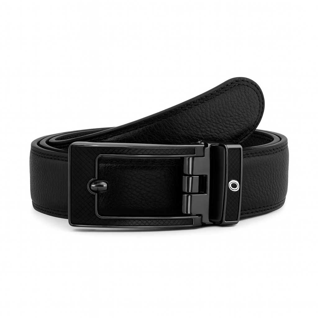 Automatic Leather Belt - Real Leather Ratchet Belt - Men Leather Belt with Auto Lock Buckle -TRACK BELT-ABB2D Oxhide