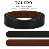 Men Leather Belt Without Buckle 30mm or 3 cm- Leather Belt Replacement - Leather Belt Strap with holes for clip buckles - Reversible Leather Strap