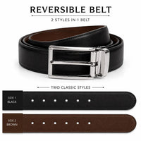Genuine Leather Belt - Formal Belt Men - Reversible Leather Belt - Black and Brown Leather Belt - Oxhide Fabric R9
