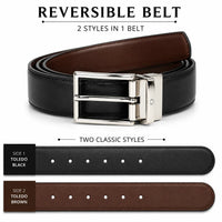 Oxhide Spanish Leather Reversible Belt - Toledo Men Belt/ Genuine Leather Belt/ Leather Belt /Formal Belt/Black belt/Brown belt -BLR18 30mm Toledo