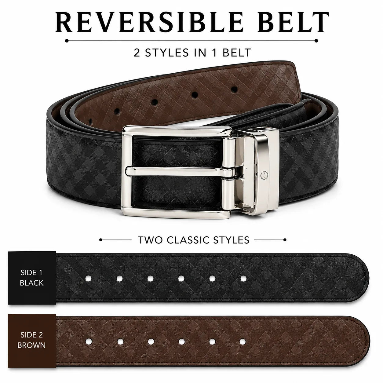 Oxhide Spanish Leather Reversible Belt R8 - Brinda Men Belt/ Genuine Leather Belt/ Leather Belt /Formal Belt/Black belt/Brown belt