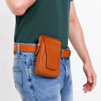 Belt Pouch - Leather Belt Pouch For Men - Small Leather Pouch -  Leather Bag - J0070 Brown