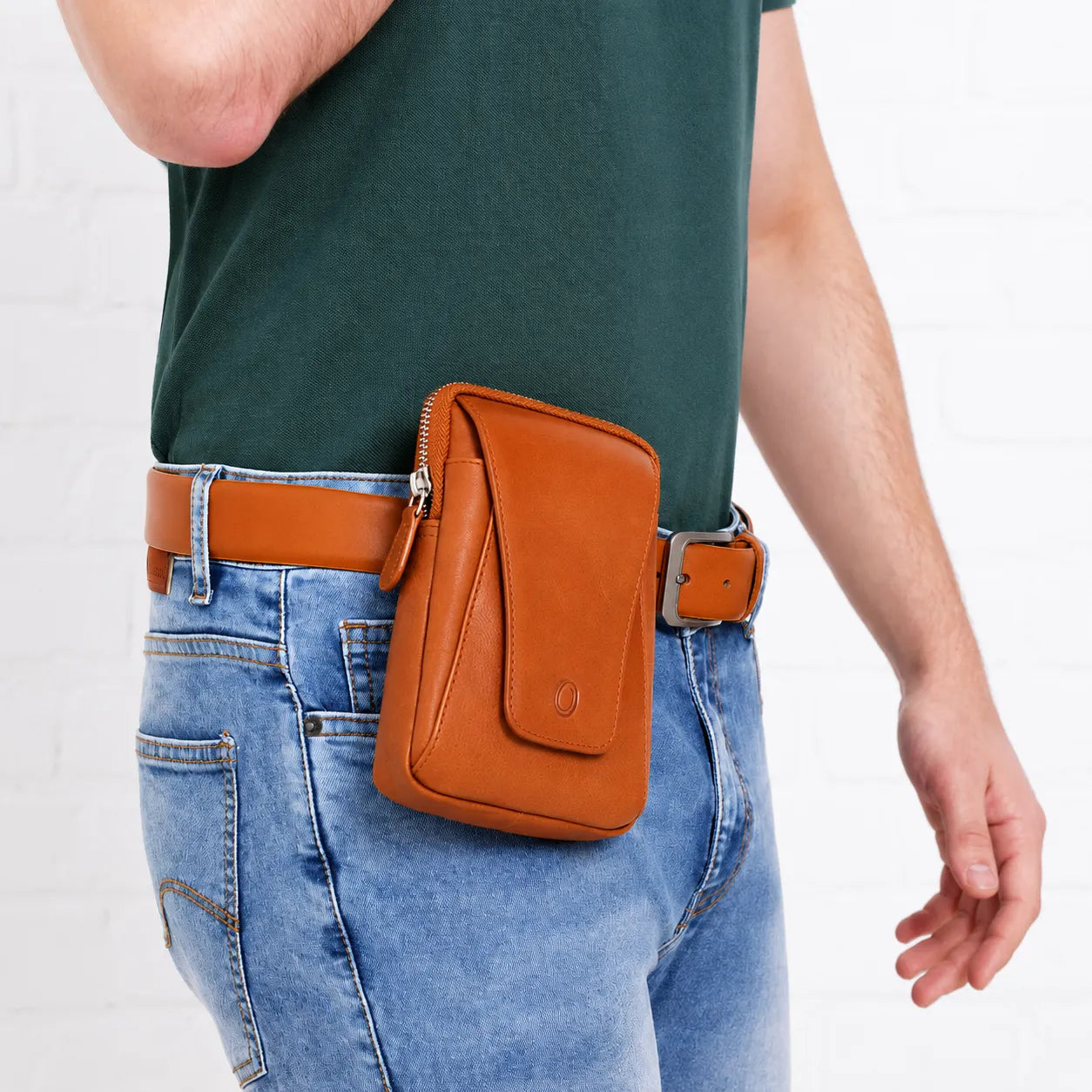 Belt Pouch - Leather Belt Pouch For Men - Small Leather Pouch -  Leather Bag - J0070 Brown