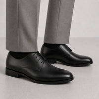 Black Leather Formal Lace-Up Shoes-BOM-MGX931-BLK