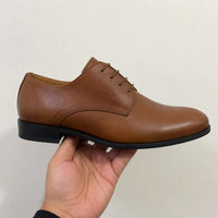 Tan Leather Formal Lace-Up Shoes-BOM-MXG931-TAN