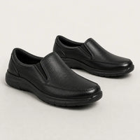 Leather Comfort Slip-On Shoes-TR 4606 Black