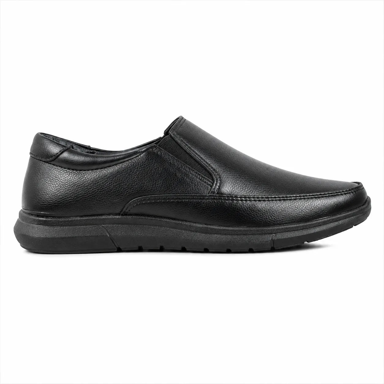 Leather Comfort Slip-On Shoes-TR 4606 Black