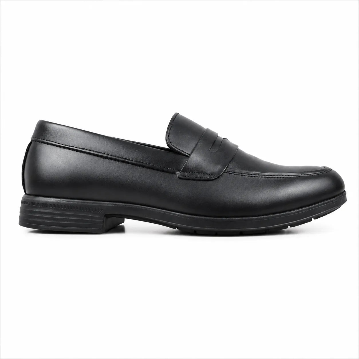 Black Leather Penny Loafers-TR 2803 BLACK