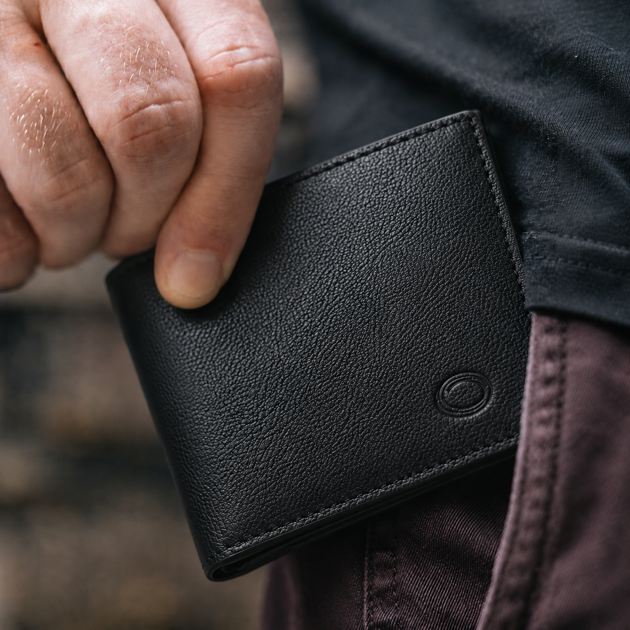 Leather Card Holder Wallet - Leather Mini Wallet - Leather Card Wallet - cardholder - Leather Card Pouch - Oxhide 4425 - BLACK