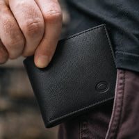 Leather Card Holder Wallet - Leather Mini Wallet - Leather Card Wallet - cardholder - Leather Card Pouch - Oxhide 4425 - BLACK