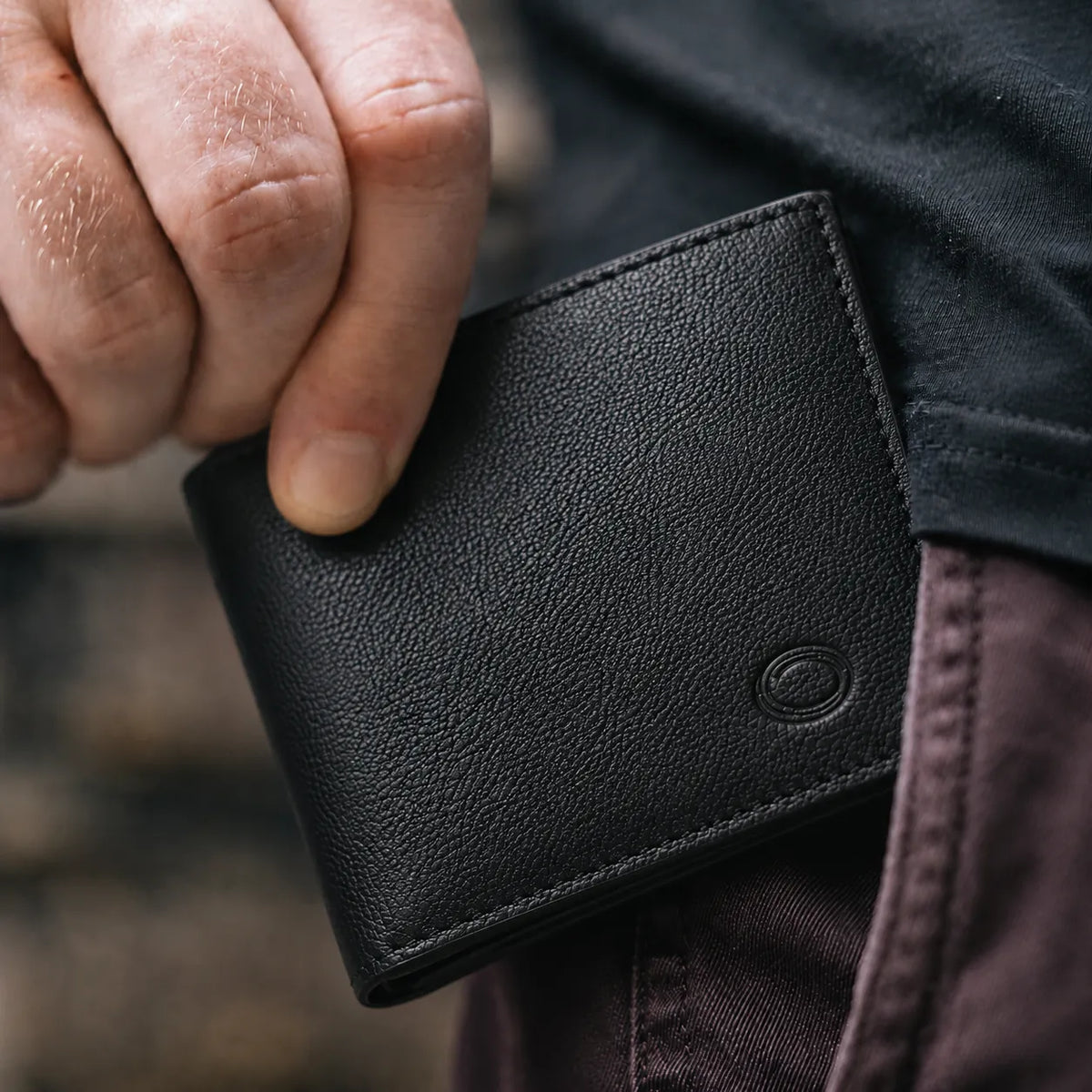 Leather Card Holder Wallet - Leather Mini Wallet - Leather Card Wallet - cardholder - Leather Card Pouch - Oxhide 4425 - BLACK