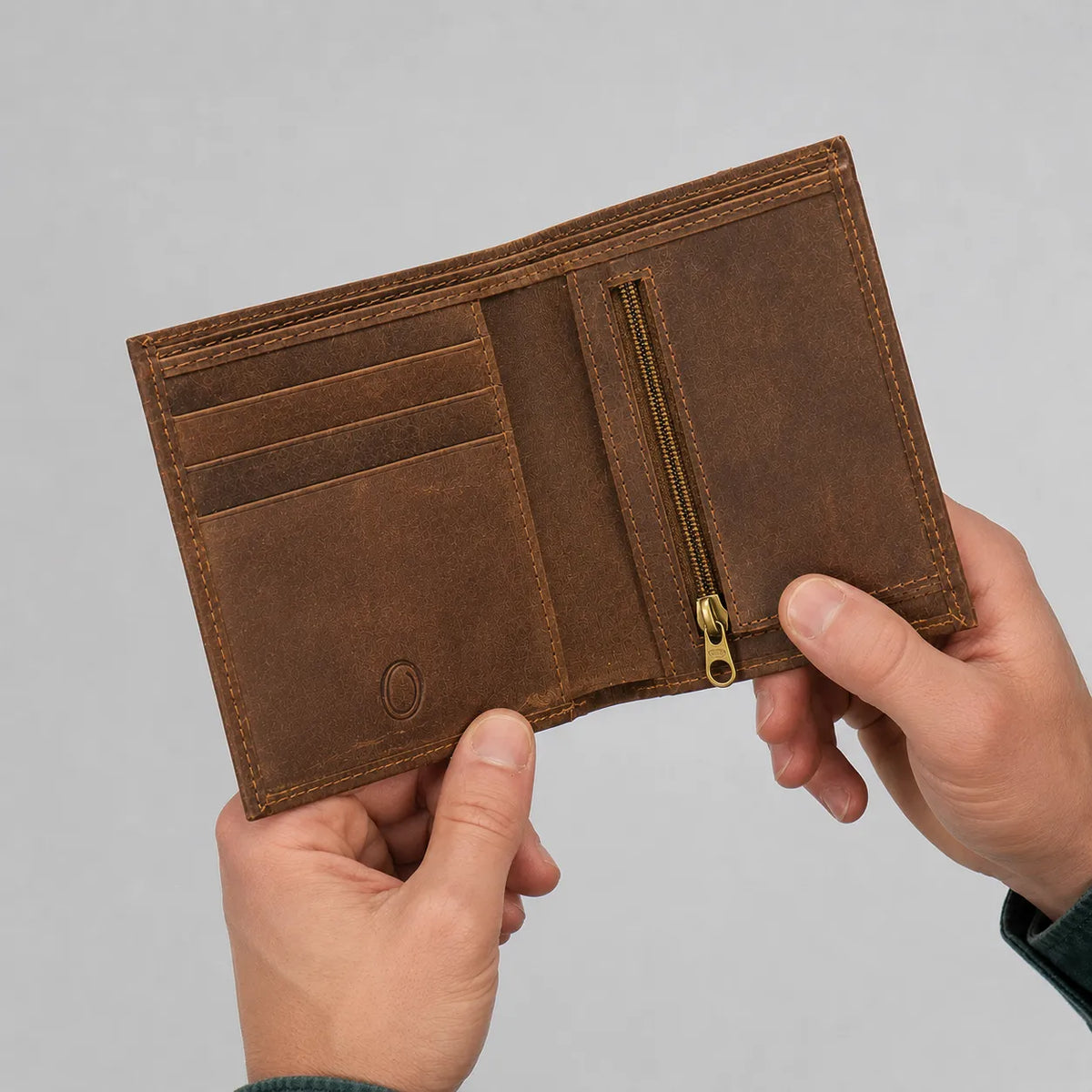 Men's Short Style Canvas Leather Folding Small Wallet Youth Boys Students Children Fashion Brand -CN01 Oxhide