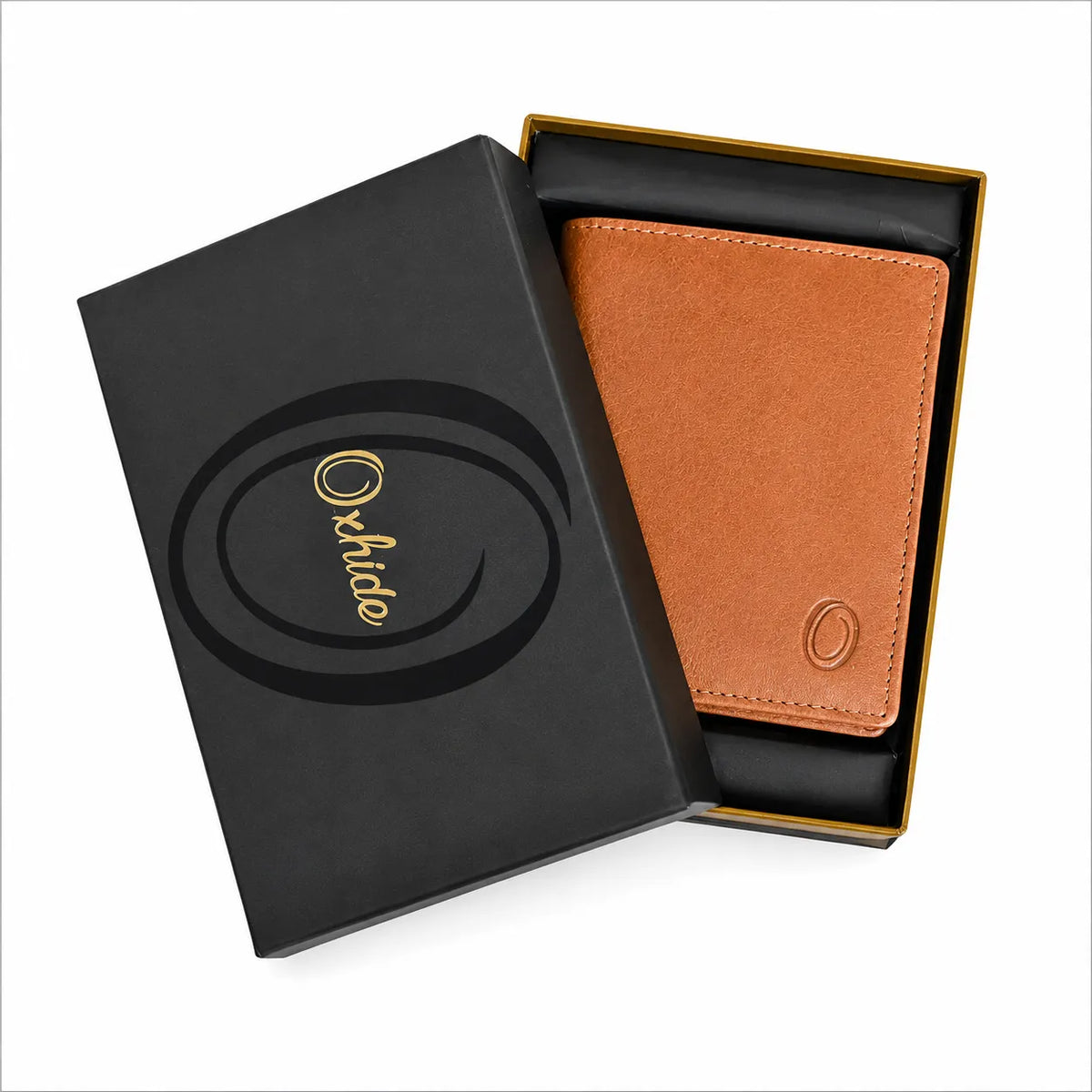 Oxhide Compact wallet in Vintage Leather in Brown colour with coin pouch-OXHIDE J0060 BROWN