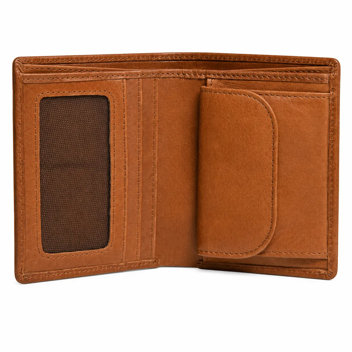 Oxhide Compact wallet in Vintage Leather in Brown colour with coin pouch-OXHIDE J0060 BROWN