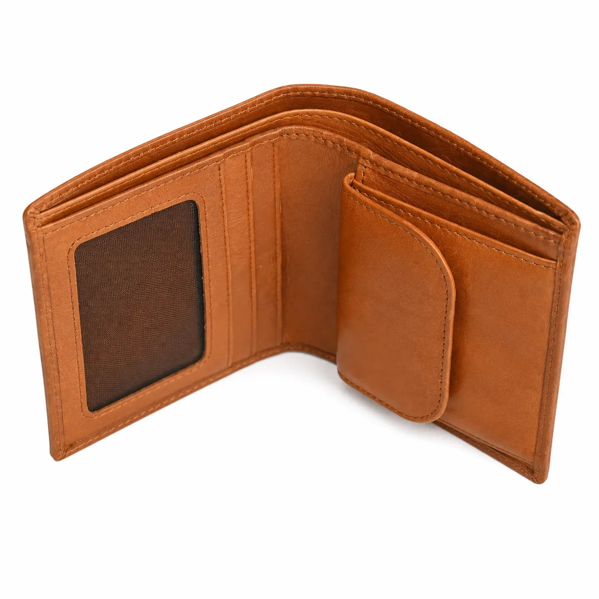 Oxhide Compact wallet in Vintage Leather in Brown colour with coin pouch-OXHIDE J0060 BROWN