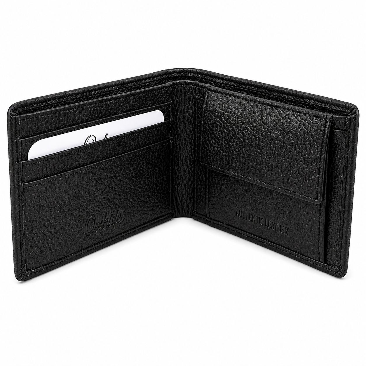 Wallet for Men with coin pouch-Minimalist Wallet -Full Grain Leather Wallet-Slim Wallet BlacK Wallet - SD25 Oxhide