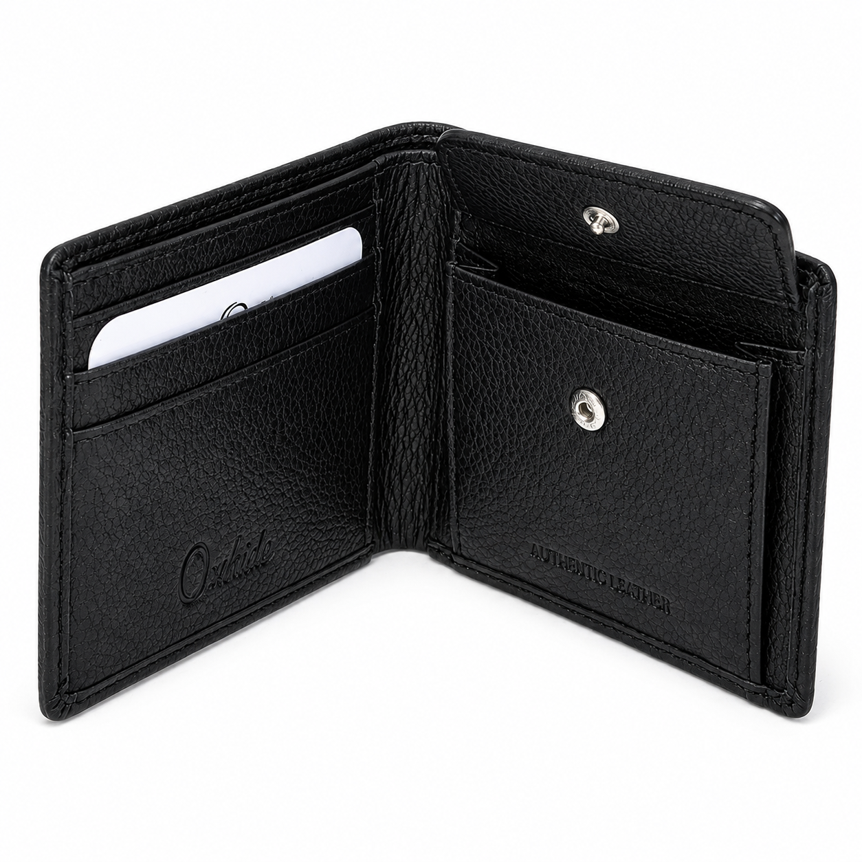 Wallet for Men with coin pouch-Minimalist Wallet -Full Grain Leather Wallet-Slim Wallet BlacK Wallet - SD25 Oxhide