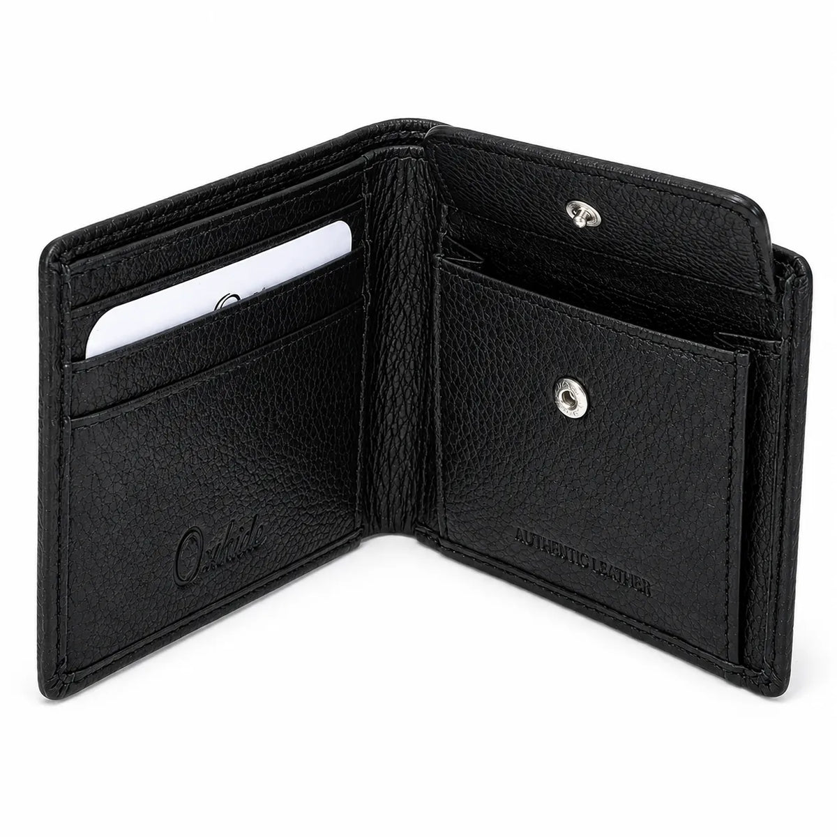 Wallet for Men with coin pouch-Minimalist Wallet -Full Grain Leather Wallet-Slim Wallet BlacK Wallet - SD25 Oxhide