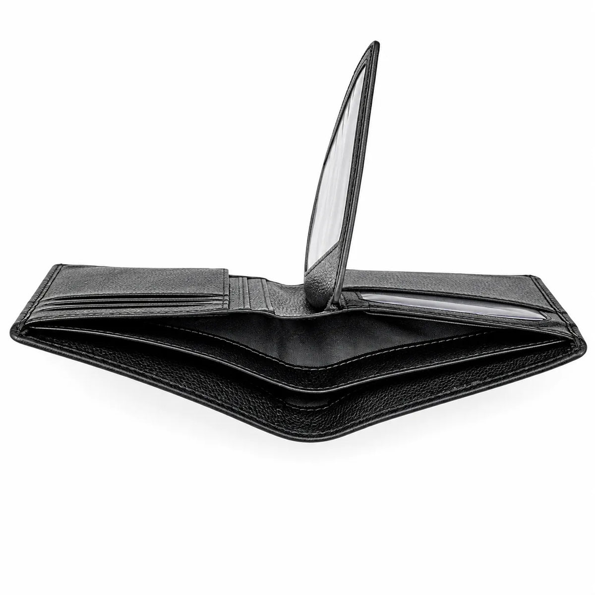Men Wallet with Coin Pouch - Full Grain Leather Wallet - Bifold Wallet - Black Wallet -JG04 Oxhide