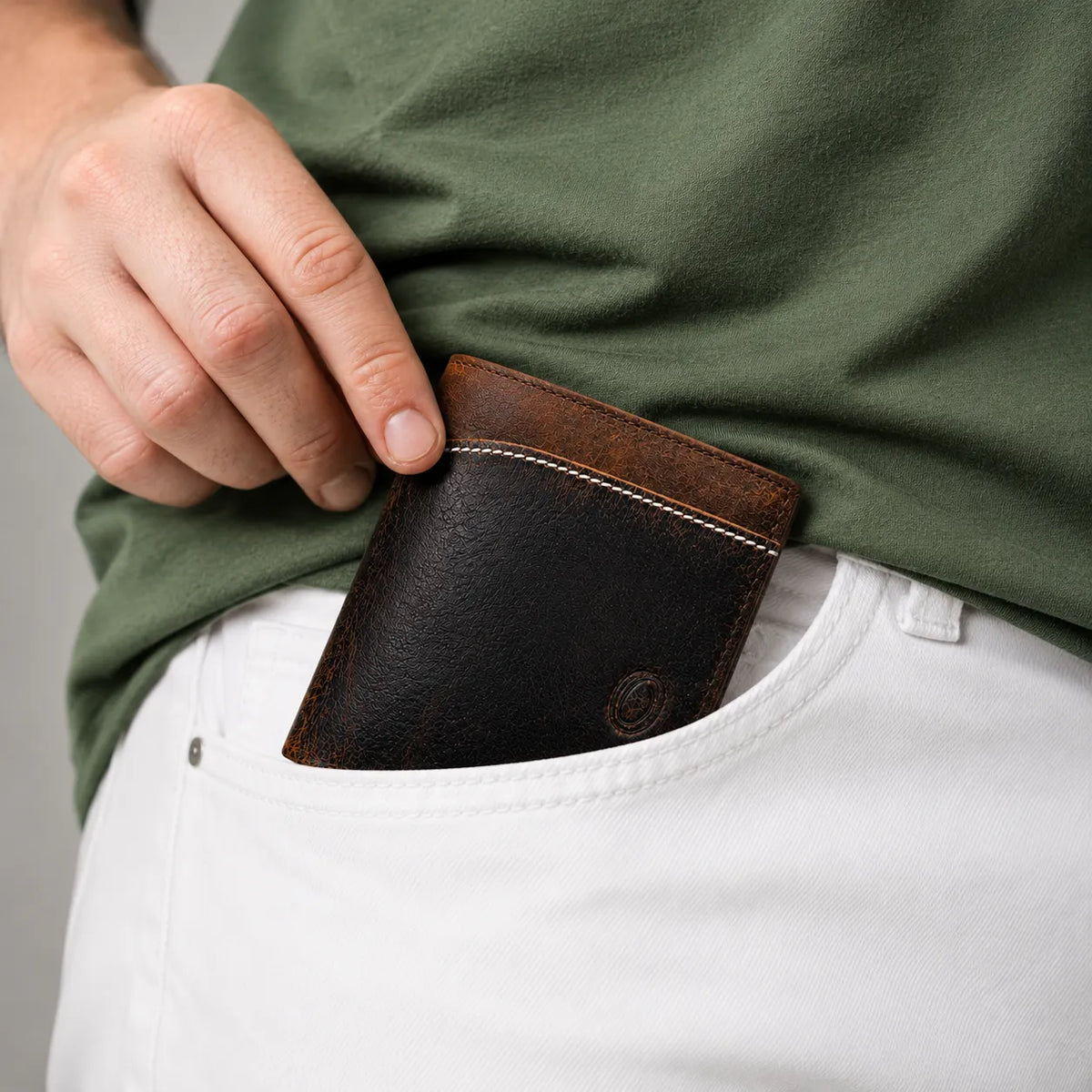 Full Grain Leather Wallet-Slim Wallet Brown- SD22 Oxhide