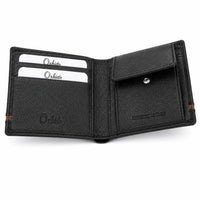 Wallet for Men with coin pouch-Minimalist Wallet -Full Grain Leather Wallet-Slim Wallet BLACK- SD19 Oxhide