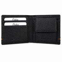 Wallet for Men with coin pouch-Minimalist Wallet -Full Grain Leather Wallet-Slim Wallet BLACK- SD19 Oxhide