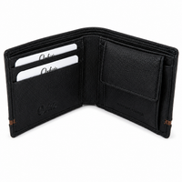 Wallet for Men with coin pouch-Minimalist Wallet -Full Grain Leather Wallet-Slim Wallet BLACK- SD19 Oxhide