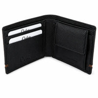 Wallet for Men with coin pouch-Minimalist Wallet -Full Grain Leather Wallet-Slim Wallet BLACK- SD19 Oxhide