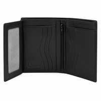 Oxhide Wallet Black with Vertical  Zipper- Oxhide J0011 BLK