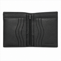 Oxhide Wallet Black with Vertical  Zipper- Oxhide J0011 BLK