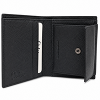 Oxhide Black Cardholder With Coin Pouch- J0010CP BLK