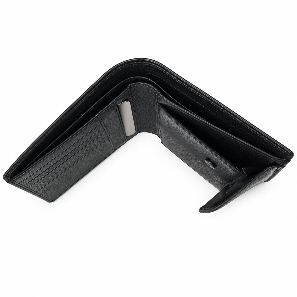Oxhide Black Cardholder With Coin Pouch- J0010CP BLK