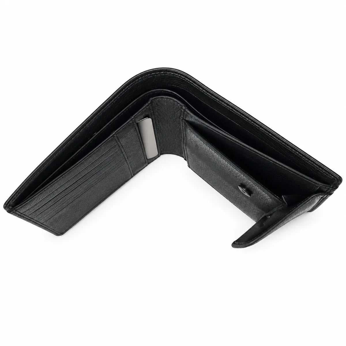 Oxhide Black Cardholder With Coin Pouch- J0010CP BLK