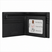 Mens Wallet in Real Leather - Bifold Wallet - Full Grain Leather Wallet - Wallet with zip - Black Color - J0002 Oxhide