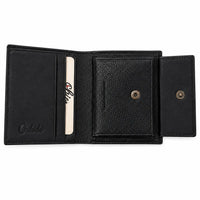 Oxhide Black Cardholder With Coin Pouch- J0010CP BLK