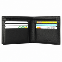 Mens Wallet in Real Leather - Bifold Wallet - Full Grain Leather Wallet - Wallet with zip - Black Color - J0002 Oxhide