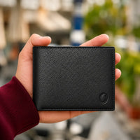 Mens Wallet in Real Leather - Bifold Wallet - Full Grain Leather Wallet - Wallet with zip - Black Color - J0002 Oxhide