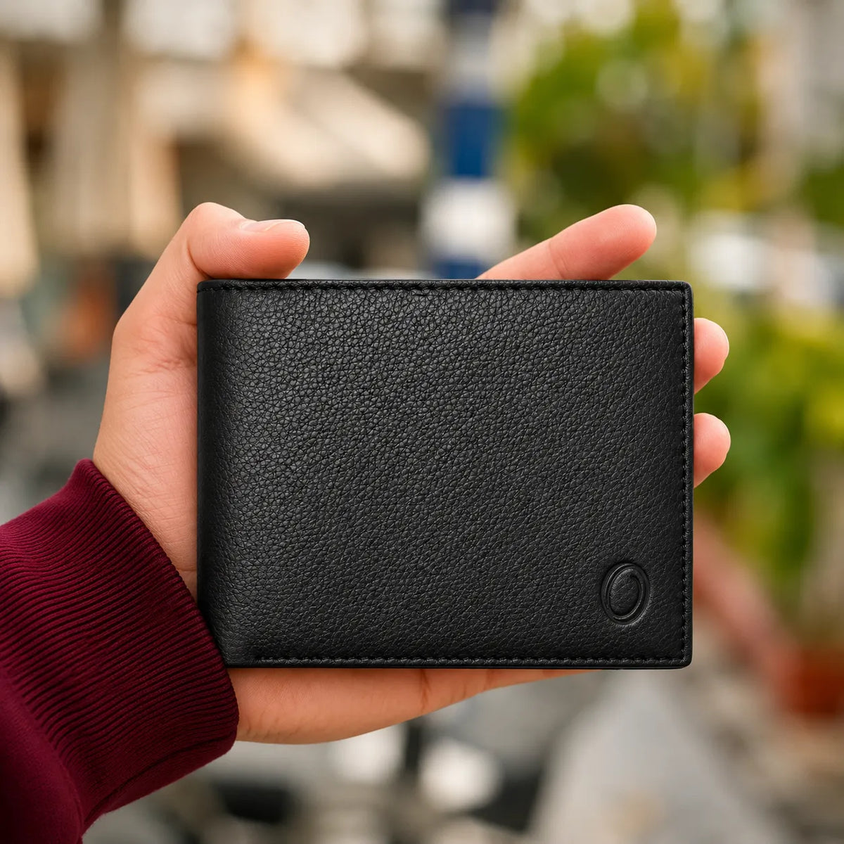 Mens Wallet in Real Leather - Bifold Wallet - Full Grain Leather Wallet - Wallet with zip - Black Color - J0002 Oxhide