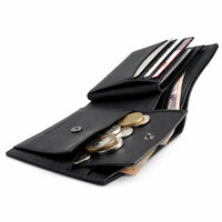 Oxhide Leather Wallet with Coin Pouch and Zip Pocket - Oxhide J0009NL