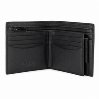 Oxhide Leather Wallet with Coin Pouch and Zip Pocket - Oxhide J0009NL