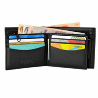 Oxhide Leather Wallet with Coin Pouch and Zip Pocket - Oxhide J0009NL