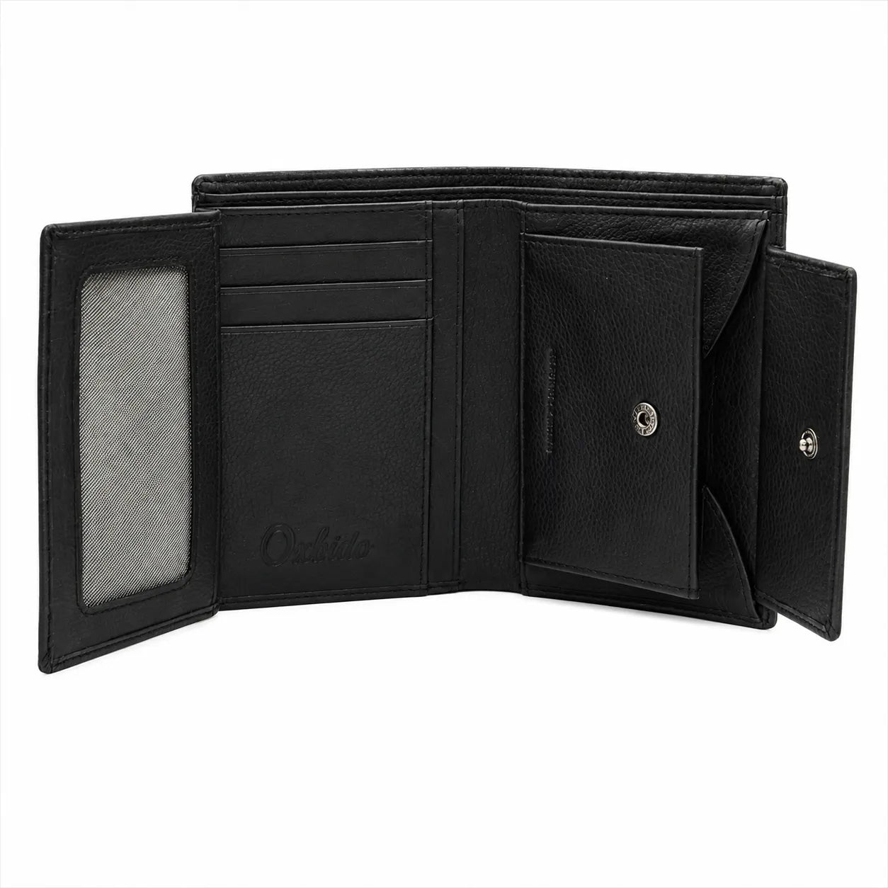 Leather Wallet Men with Coin Pouch - Black Wallet - Bifold Wallet - Full Grain Leather Wallet - J0007 Oxhide
